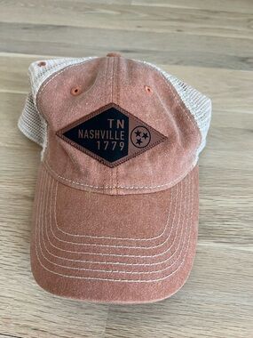 Nashville TN 1779 Leather Patch Trucker Hat - Rust